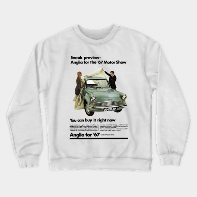 FORD ANGLIA - 1960s advert Crewneck Sweatshirt by Throwback Motors